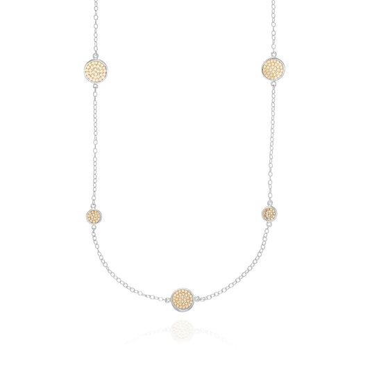 Classic Long Multi Disc Station Necklace