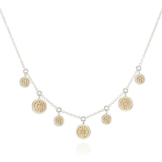 Mini Disc Charm Necklace Gold & Silver