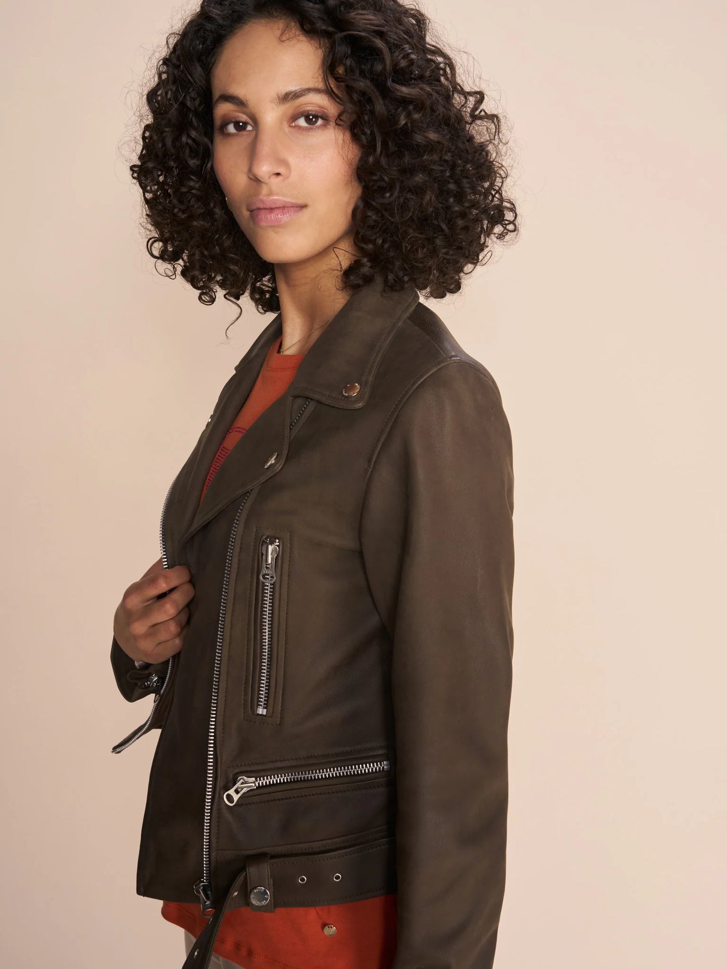 Almina Biker Leather Jacket
