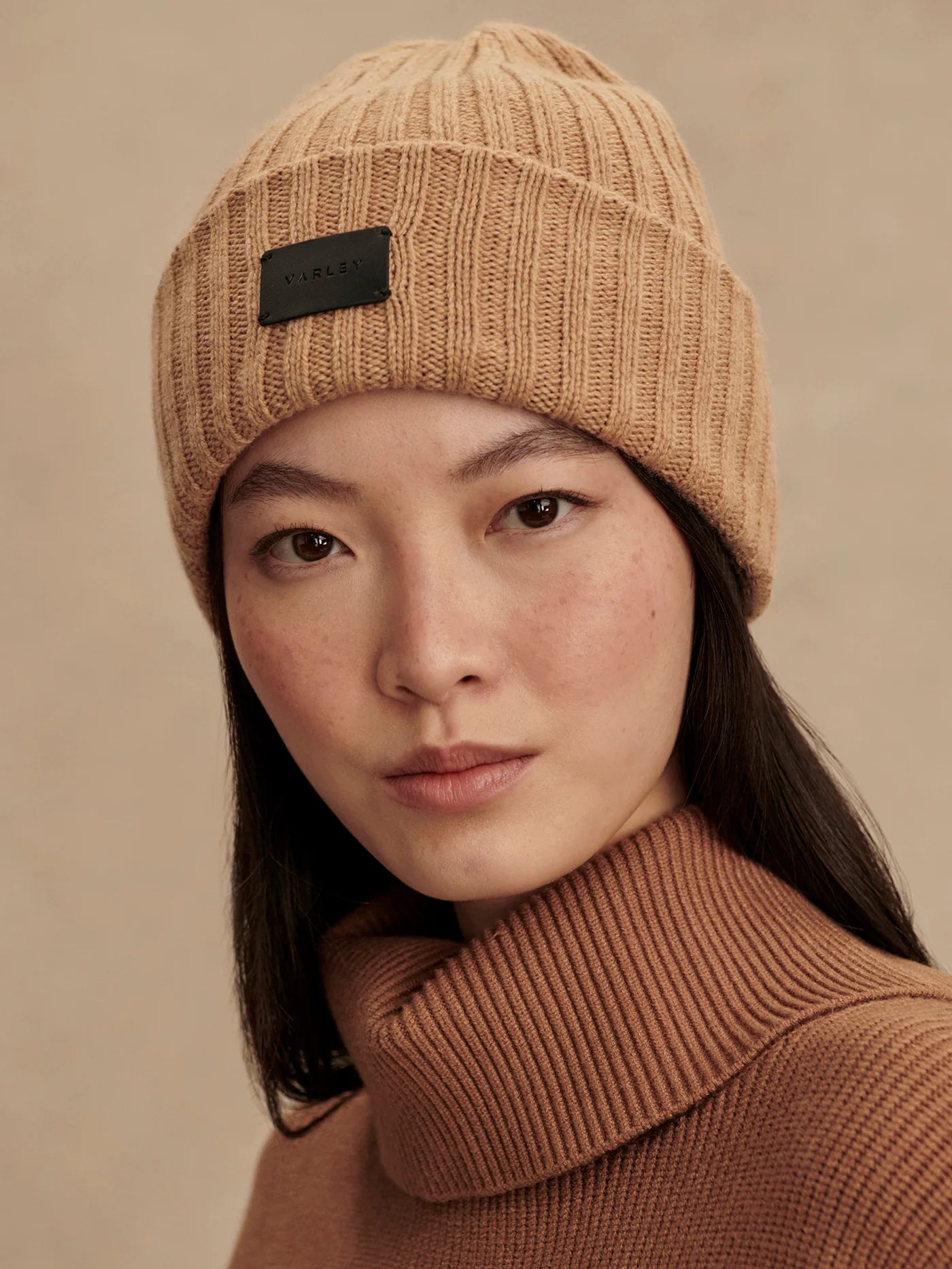 Elva Chunky Rib Beanie - Camel