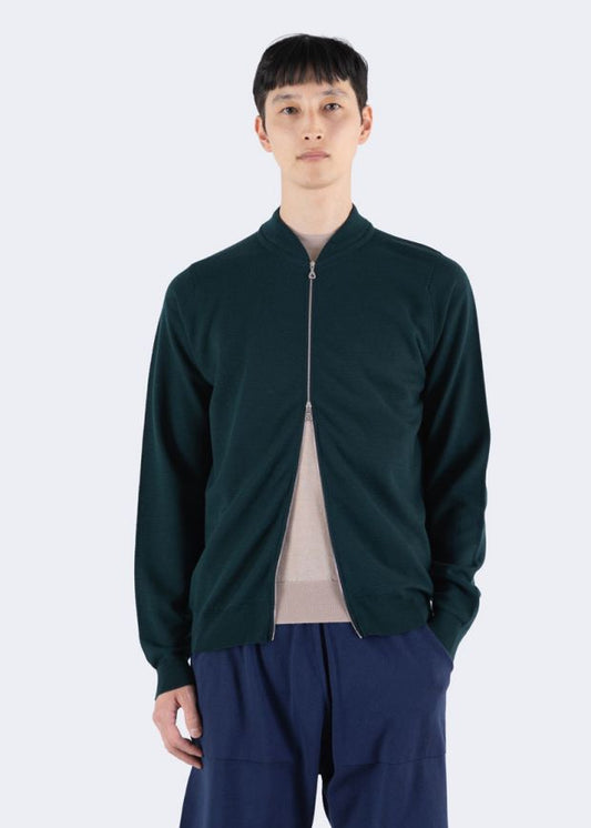 16 Singular Textured Zip Bomber Jacket