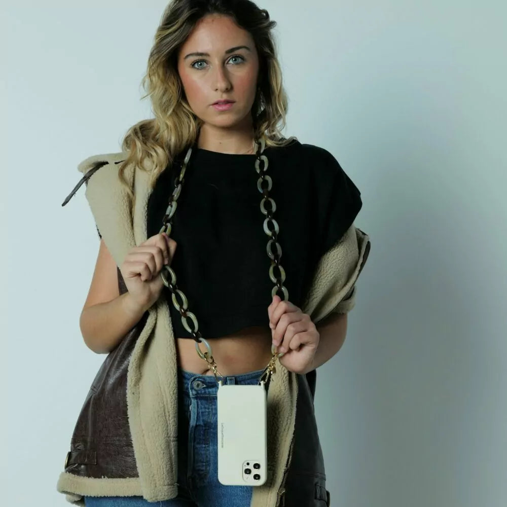Lise Phone Chain Beige Shell
