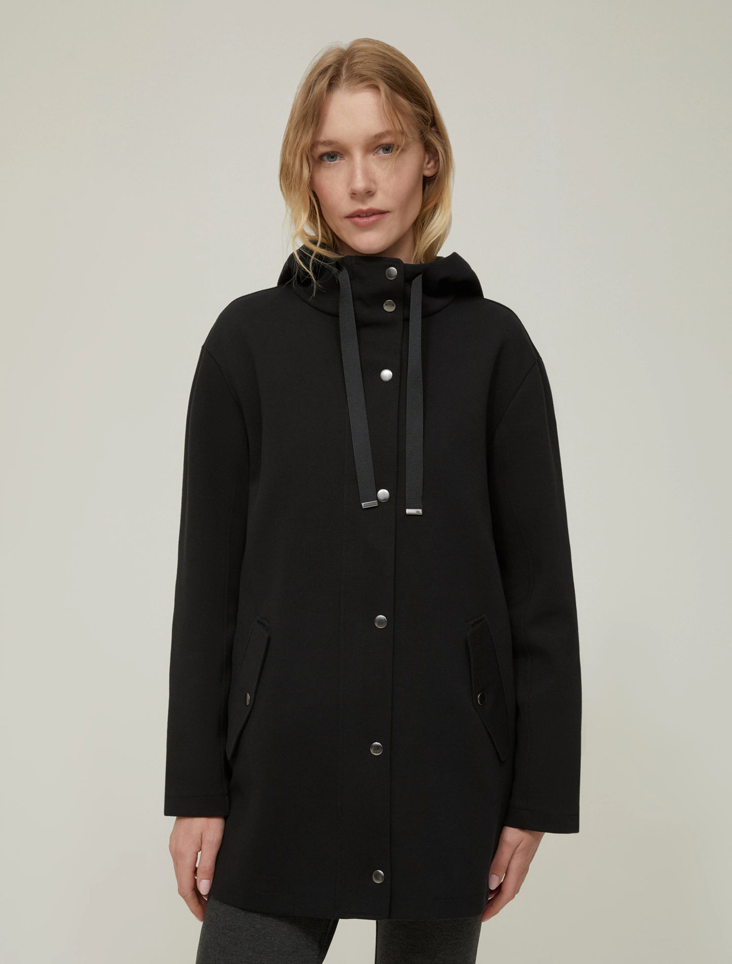 Pique Jersey Parka Black