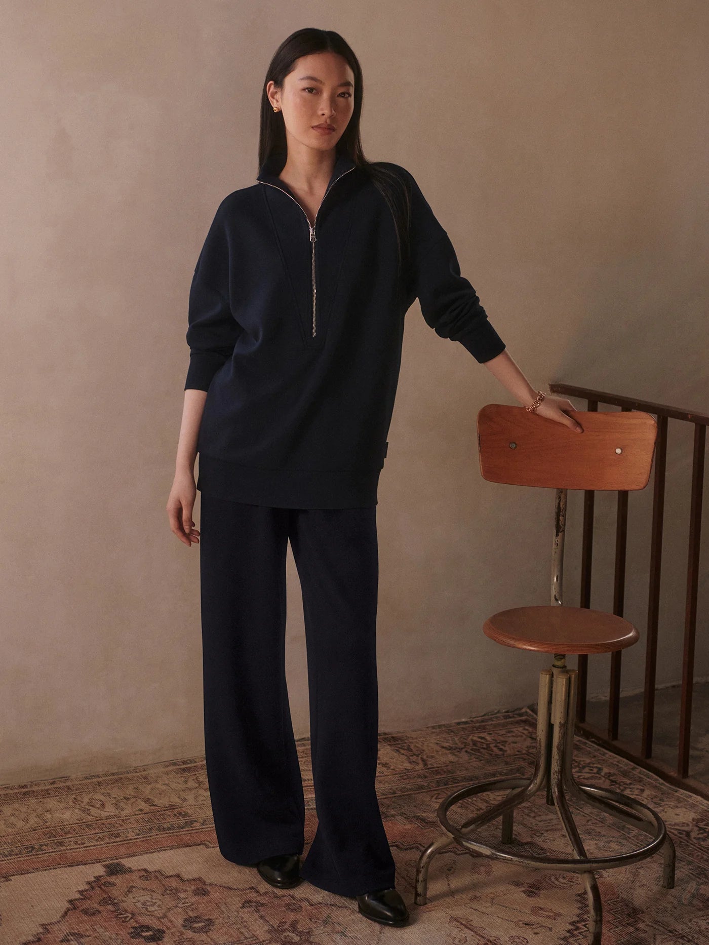 Maisie Longline Sweat - Navy