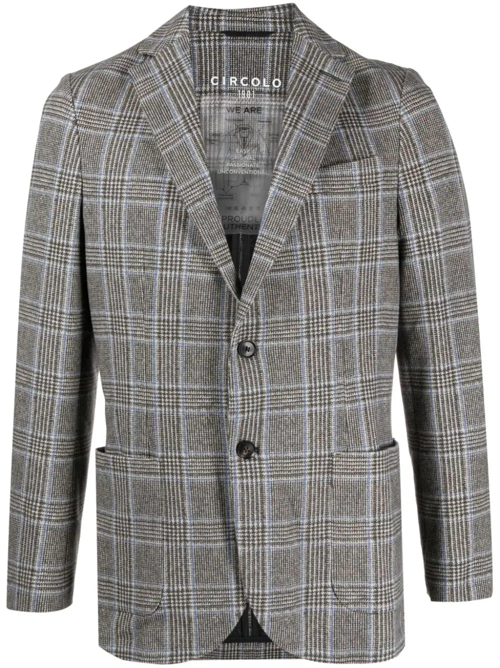 Check Print Grey Blazer
