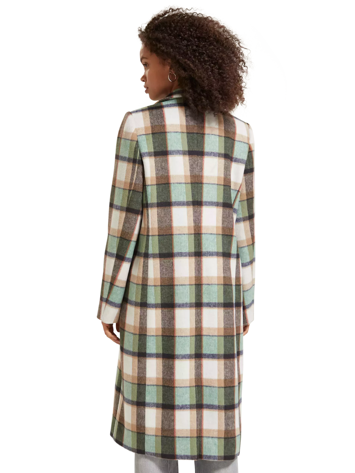 Green Check Wool Coat