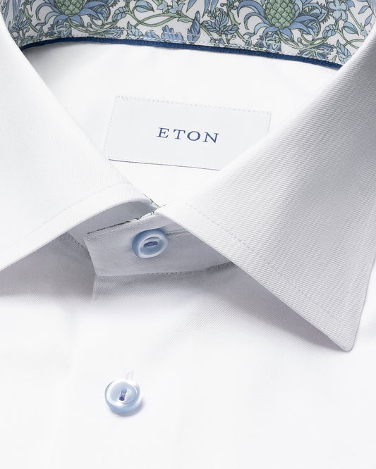 Floral Effect Twill Shirt - White
