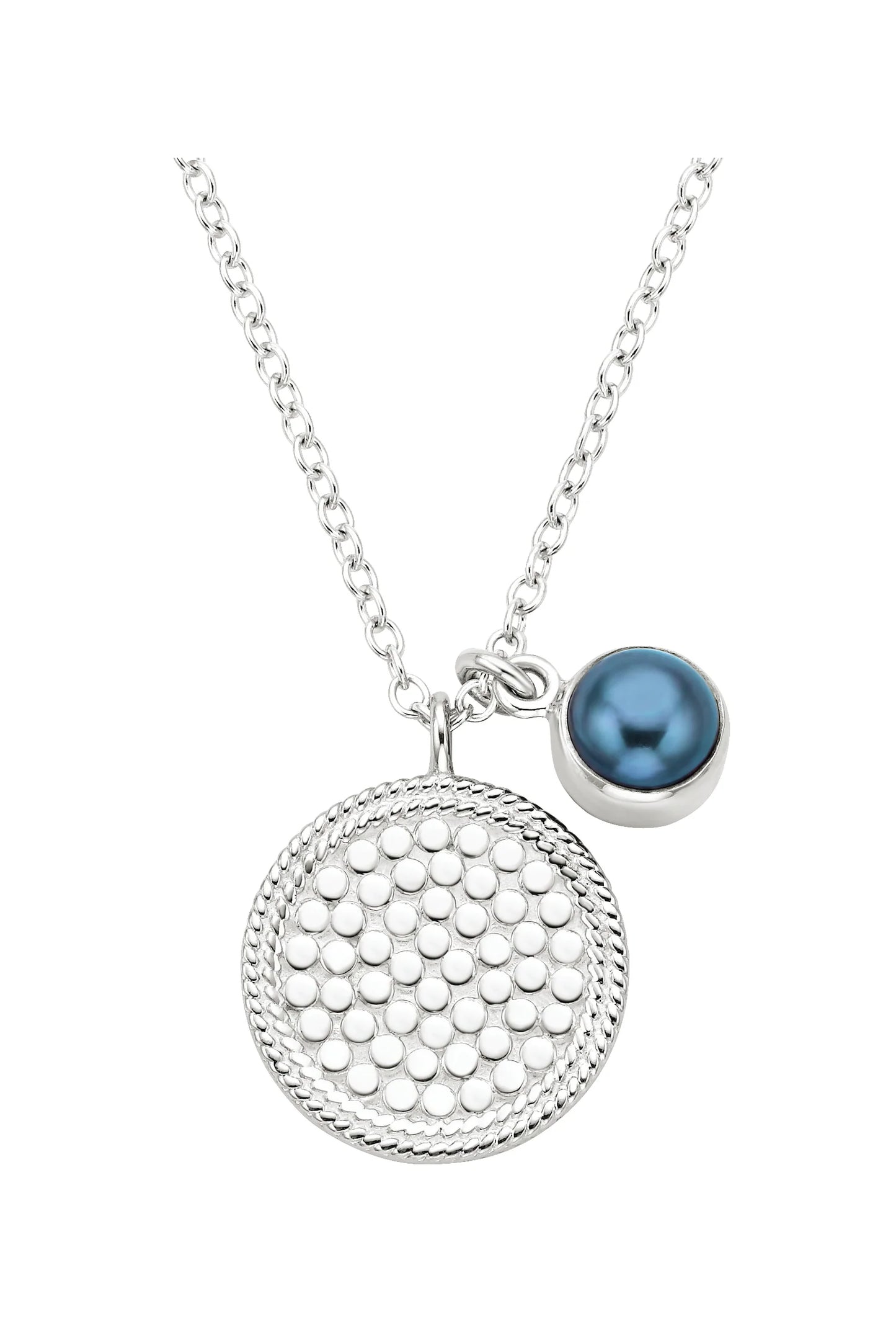 Blue Pearl Dual Disc Necklace