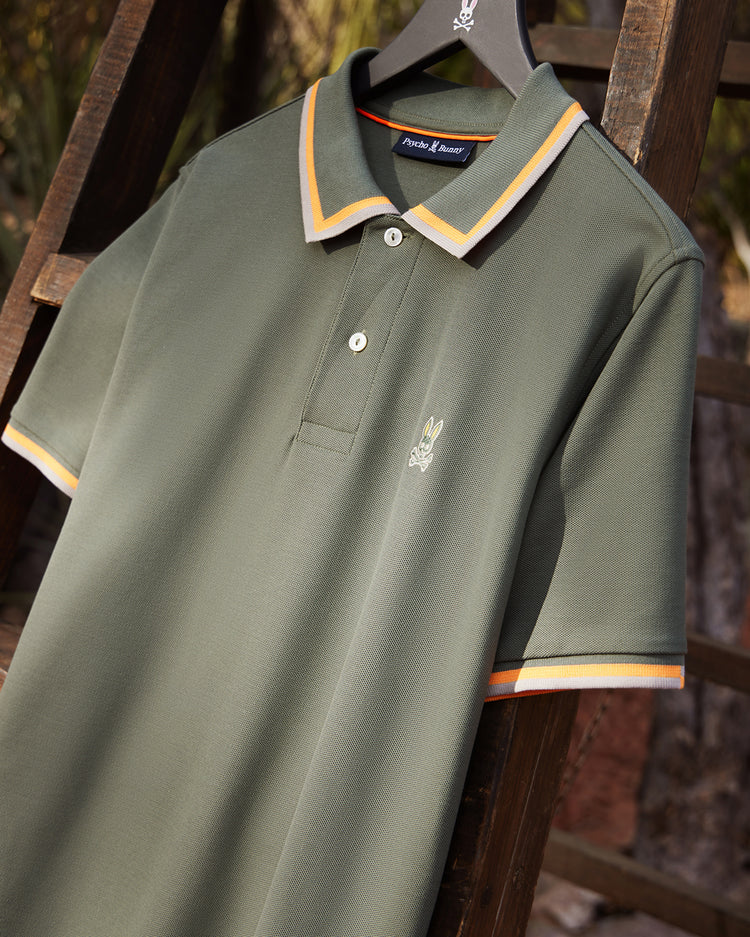 Kingsbury Agave Green Pique Polo Shirt