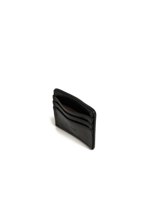 3 Slot Woven Leather Cardholder Black-Parise-Lewis Yates