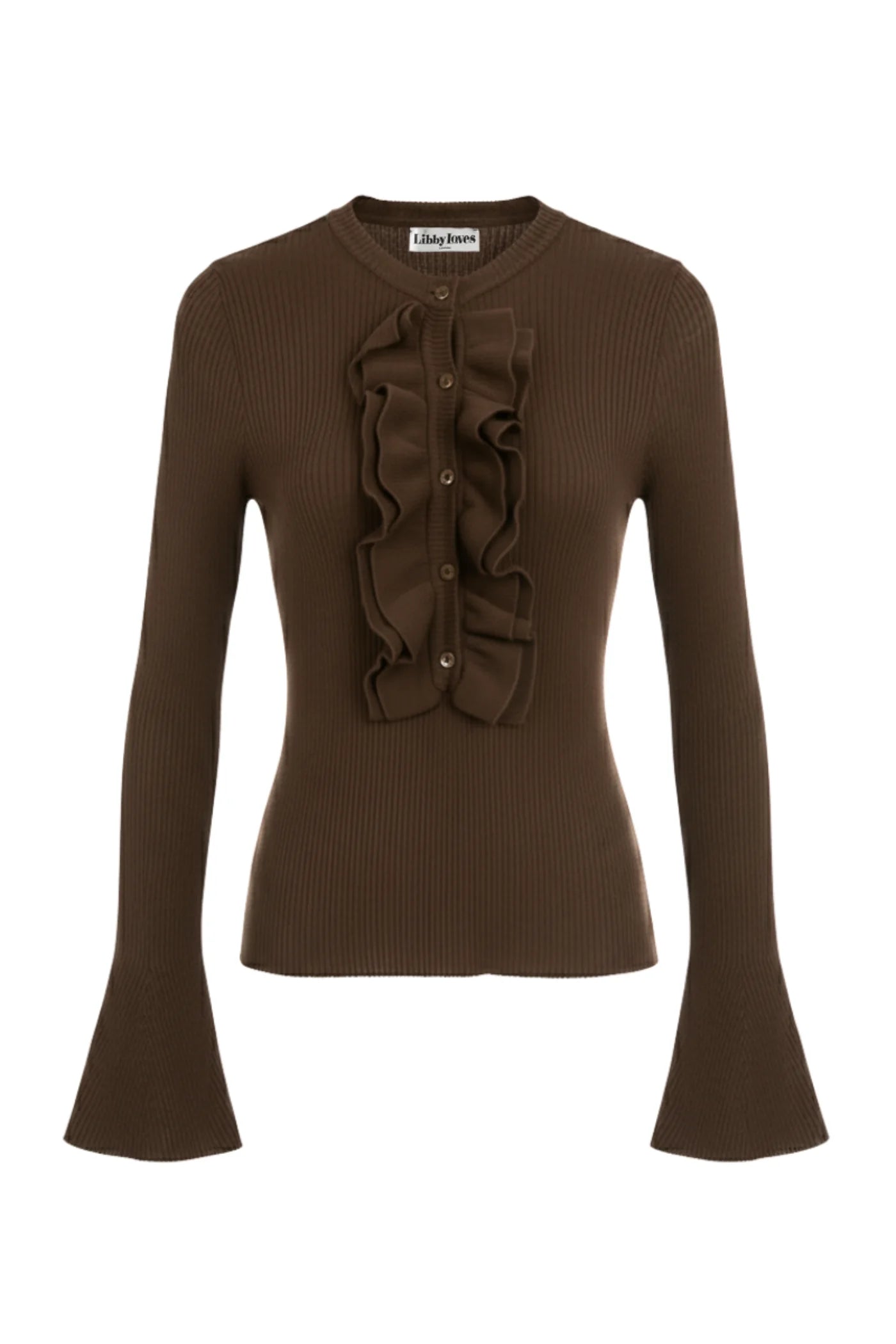 Gracie Frill Top - Brown