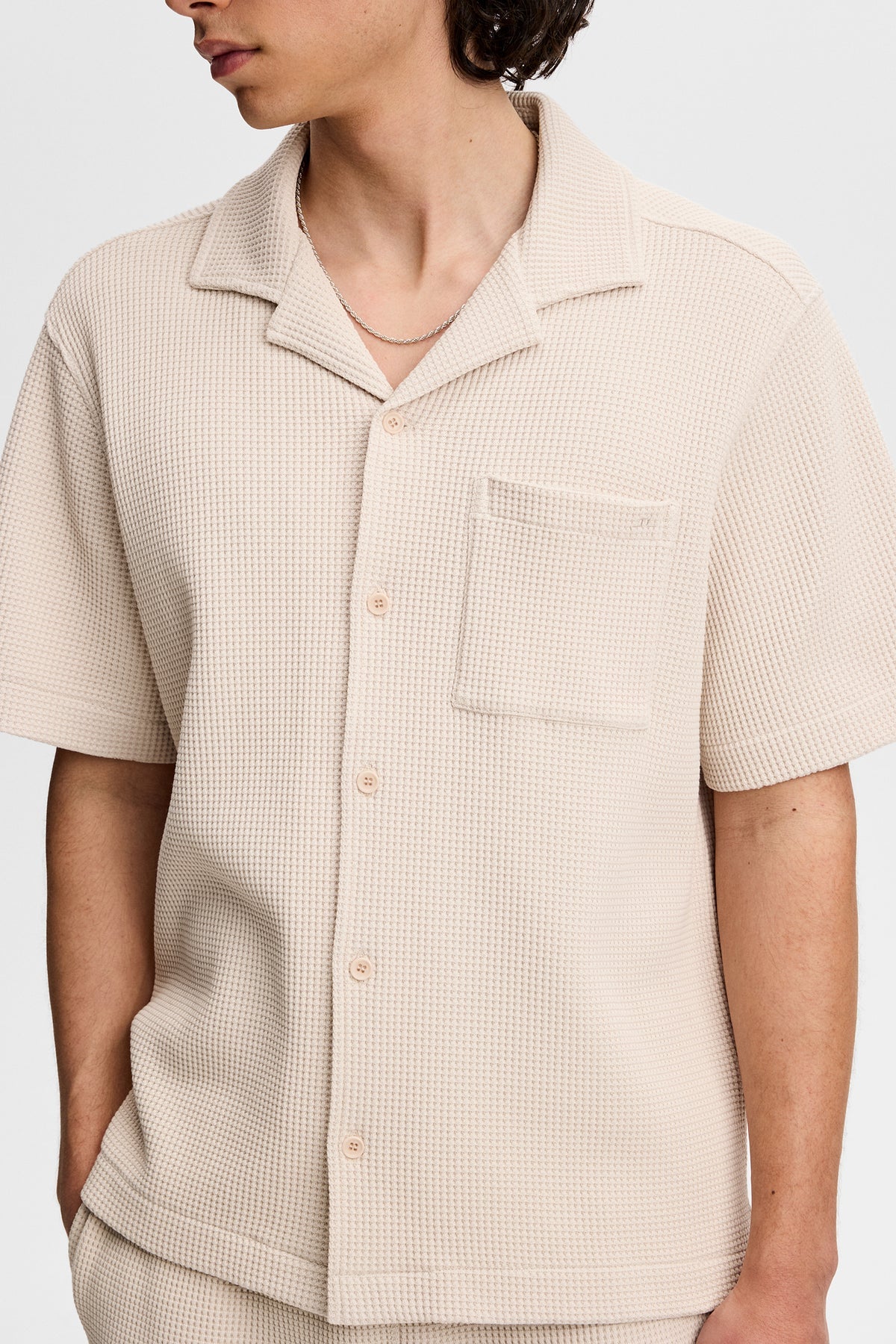 Theron Waffle Shirt Moonbeam