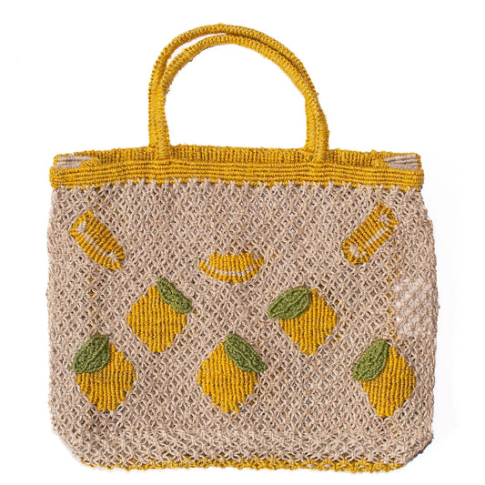 Lemon All Over Small Woven Bag