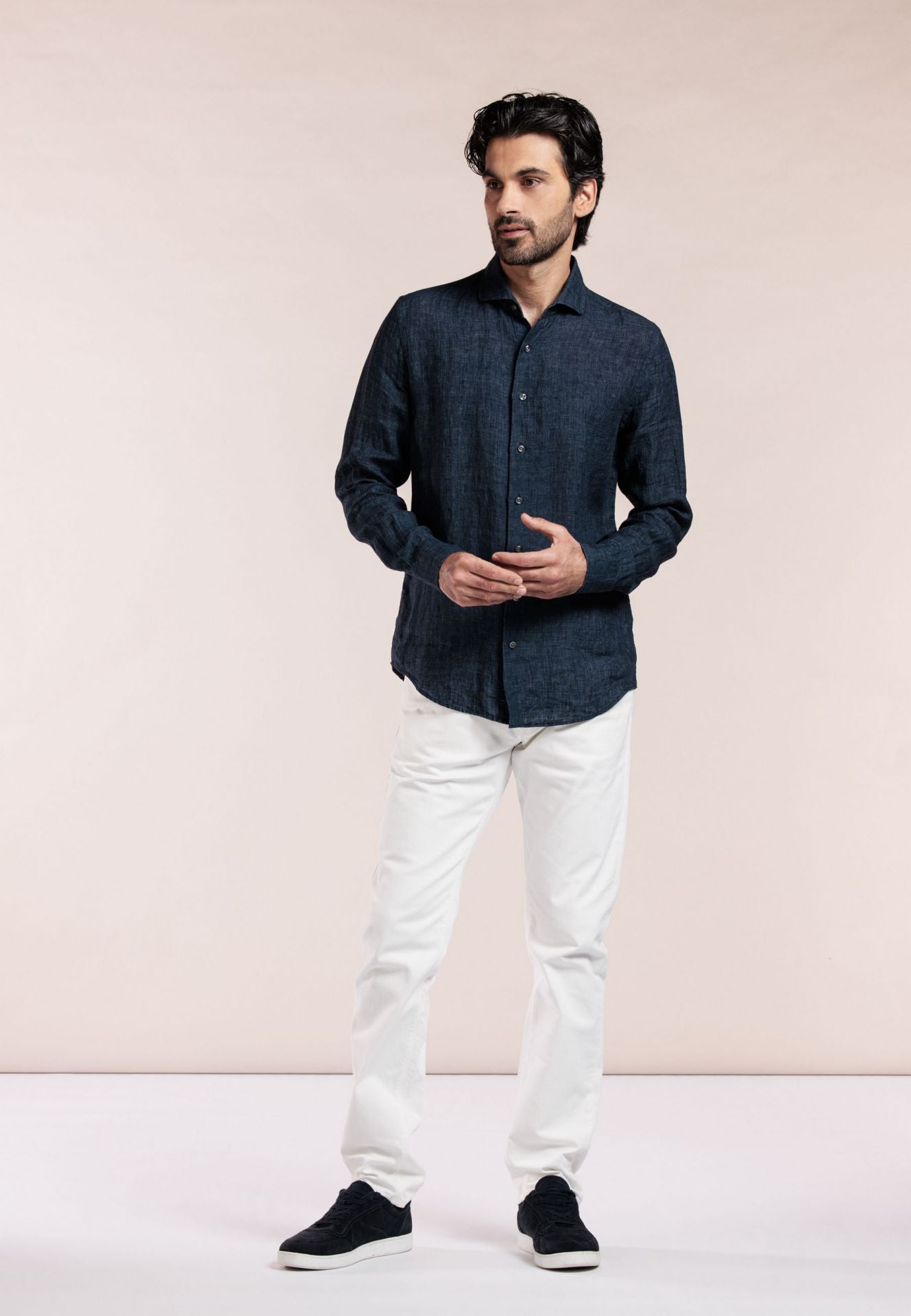 Navy Linen Shirt