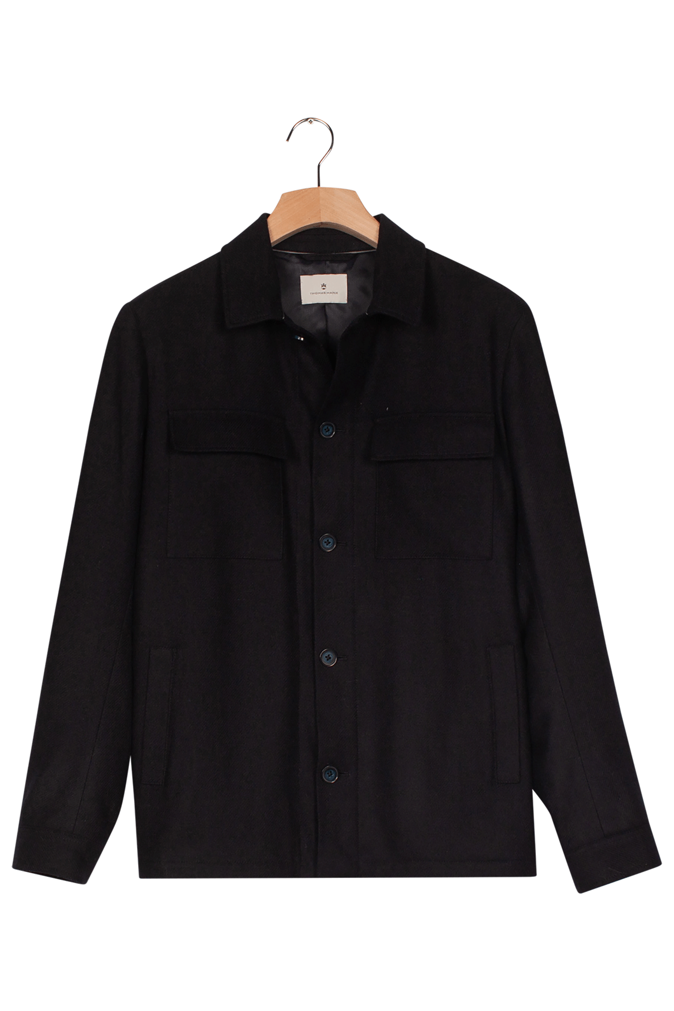 Navy Monza Wool Overshirt