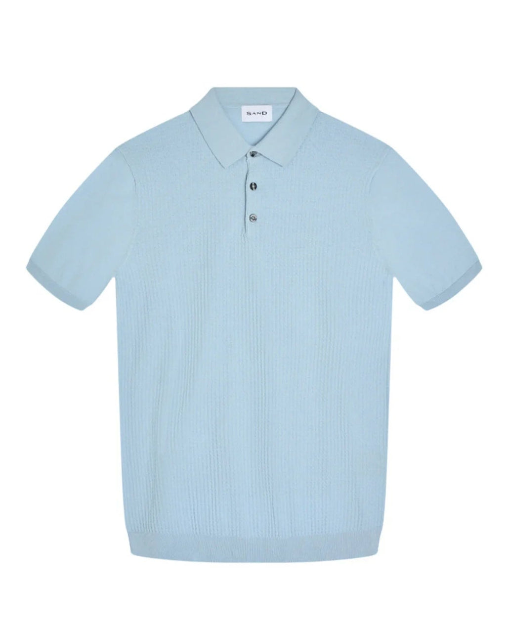 Light blue polo shirt on a white background