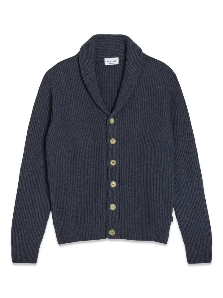 Ribbed Shawl Neck Cardigan