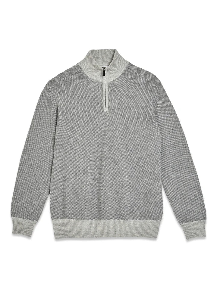 Textured Half Zip Sweater