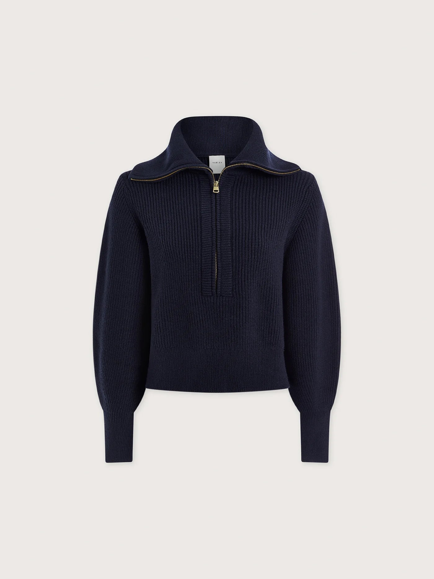 Maura Half Zip Rib Knit - Navy