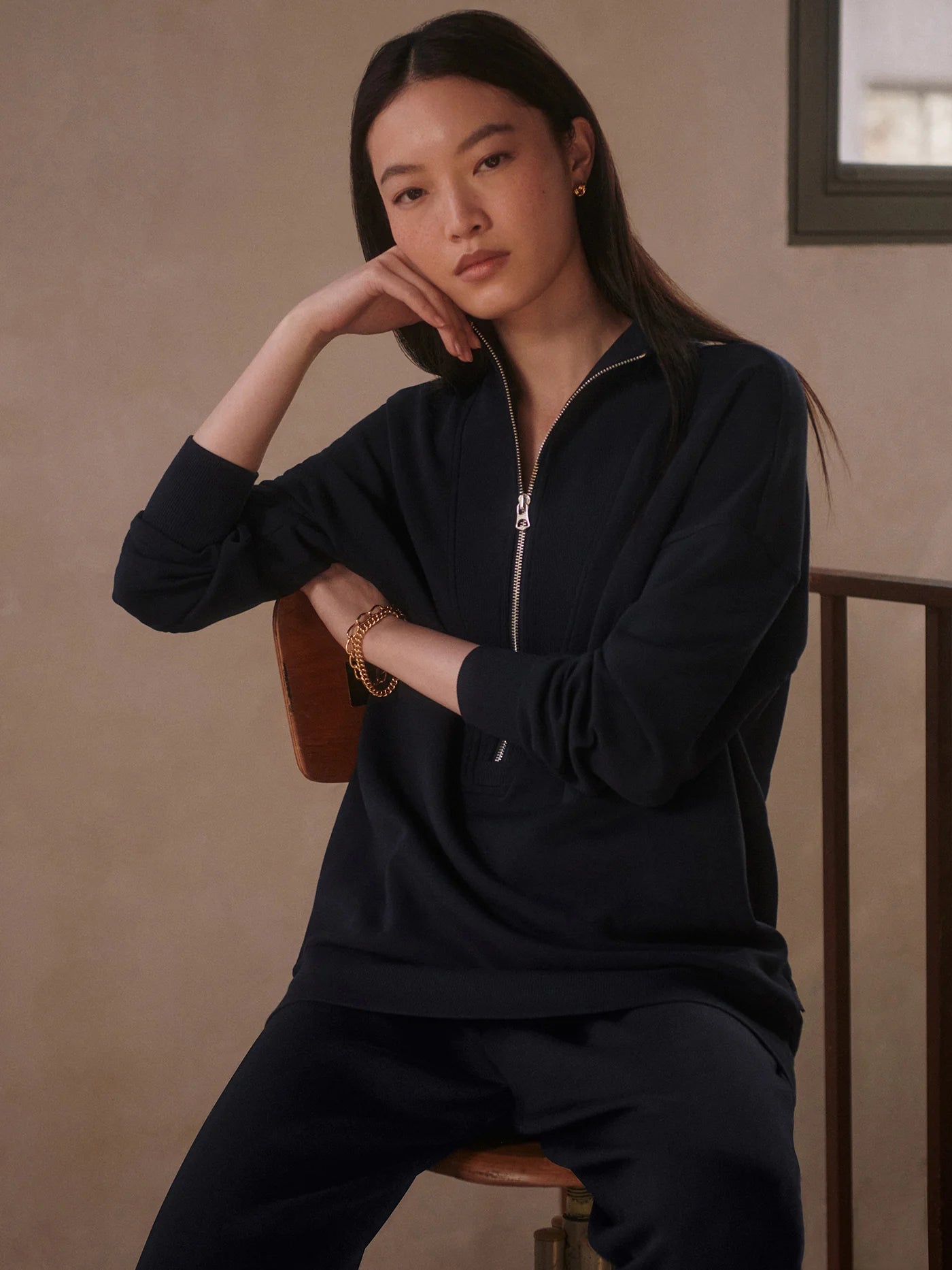 Maisie Longline Sweat - Navy