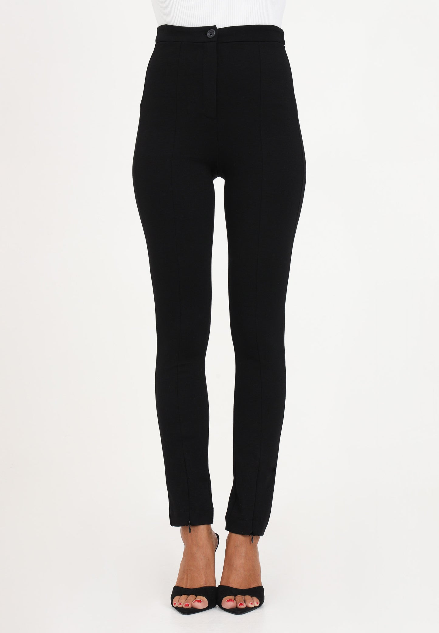 Black Slim Pants With Zip