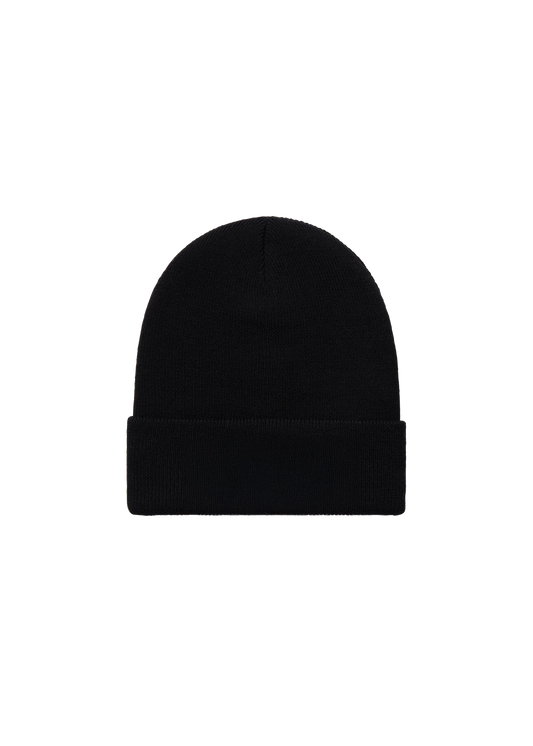 Black Merino Wool Beanie
