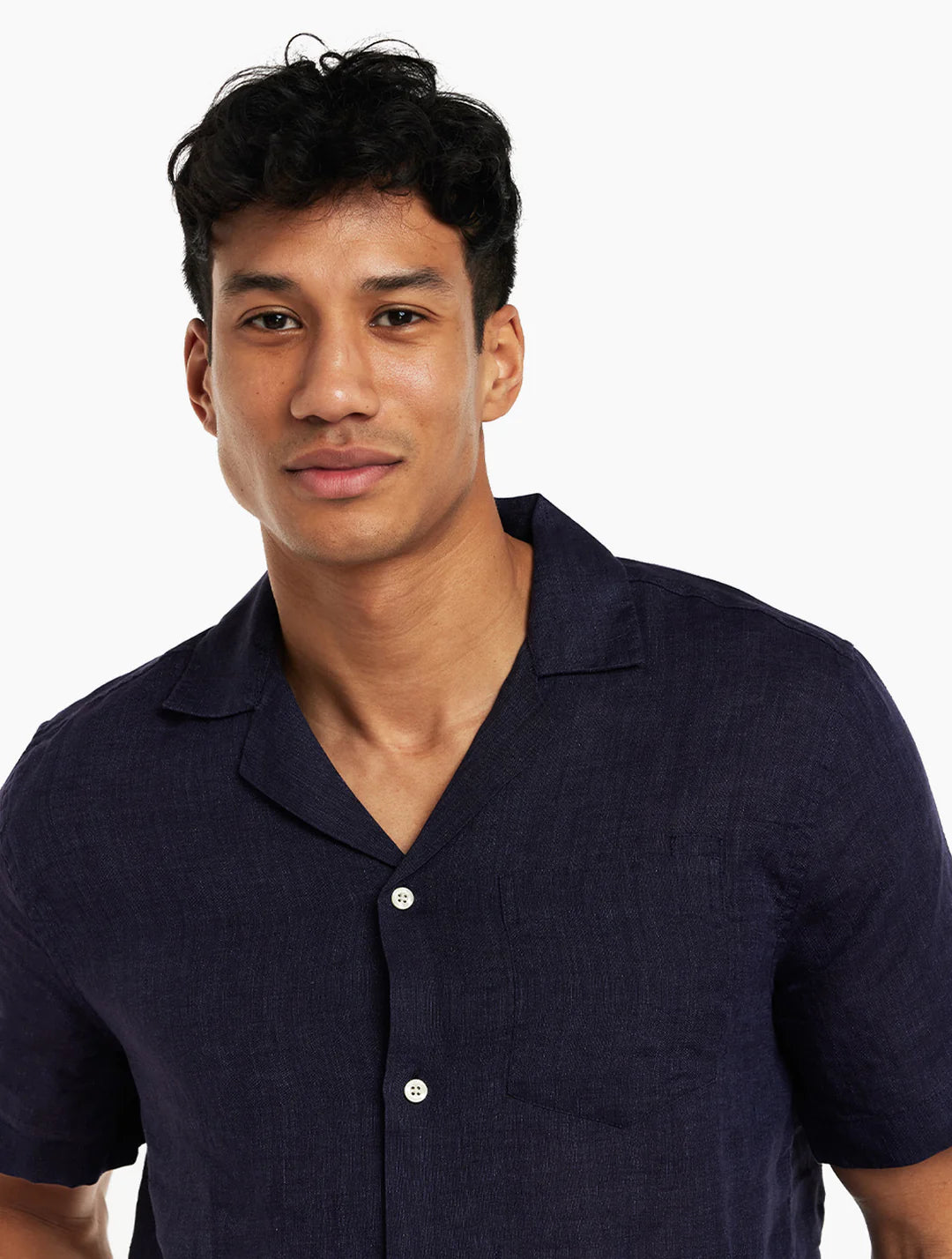 Angelo Navy Linen Shirt