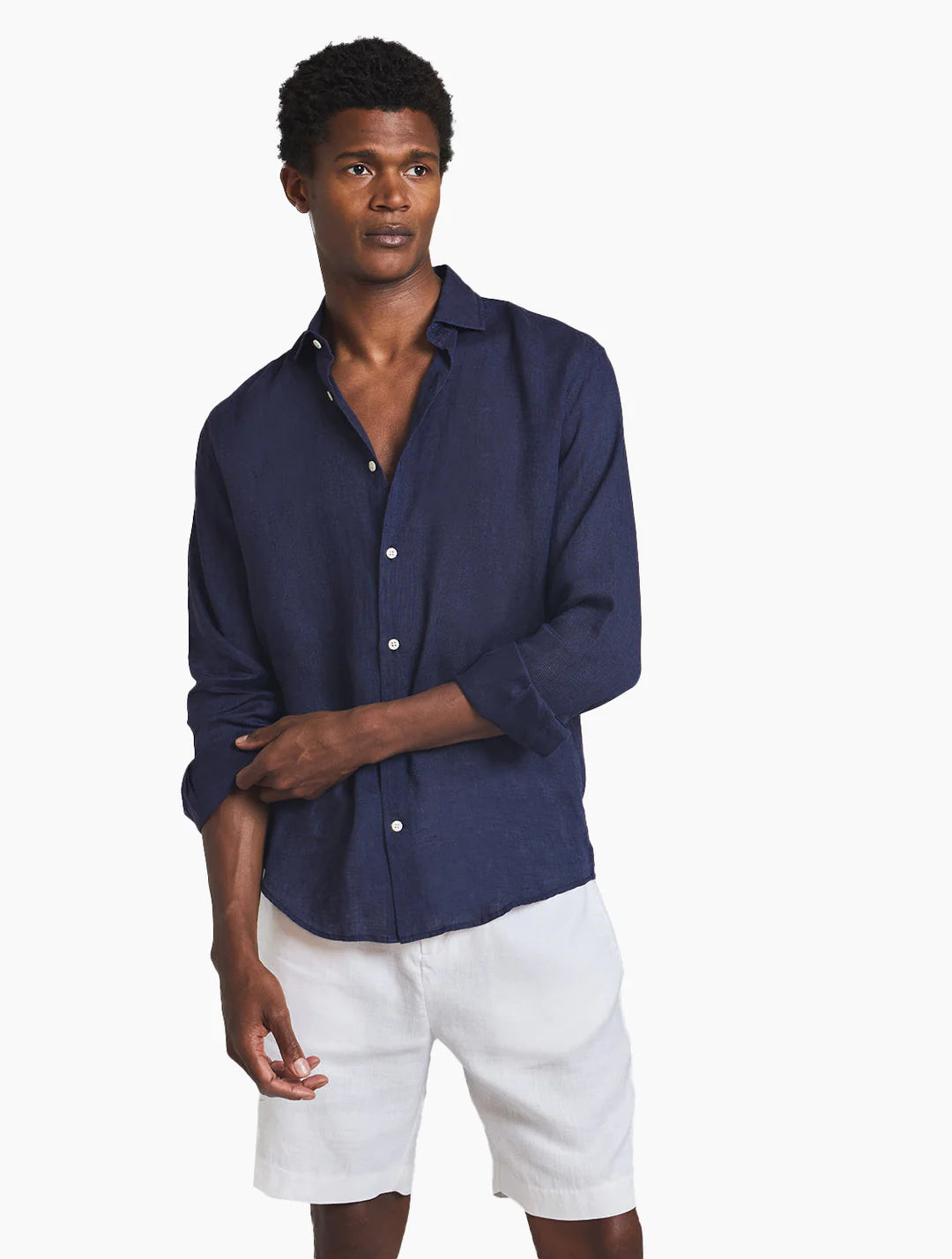 Antonio Navy Linen Shirt
