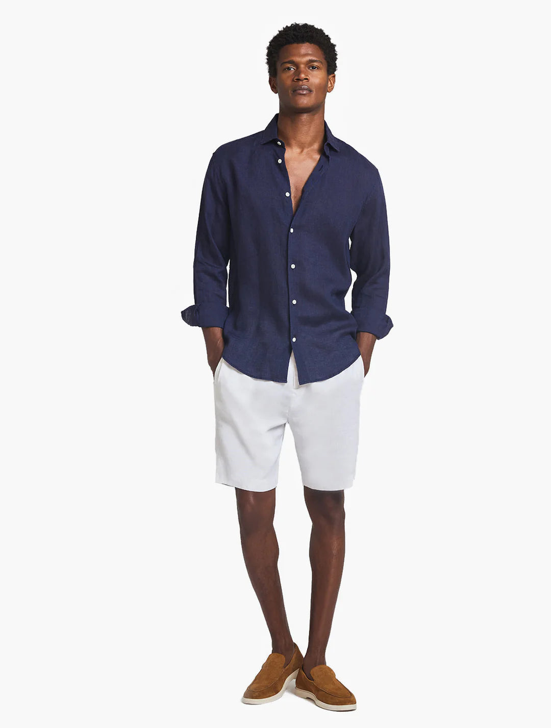 Antonio Navy Linen Shirt