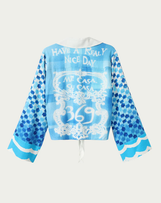 Ayla Tie Front Shirt Indigo