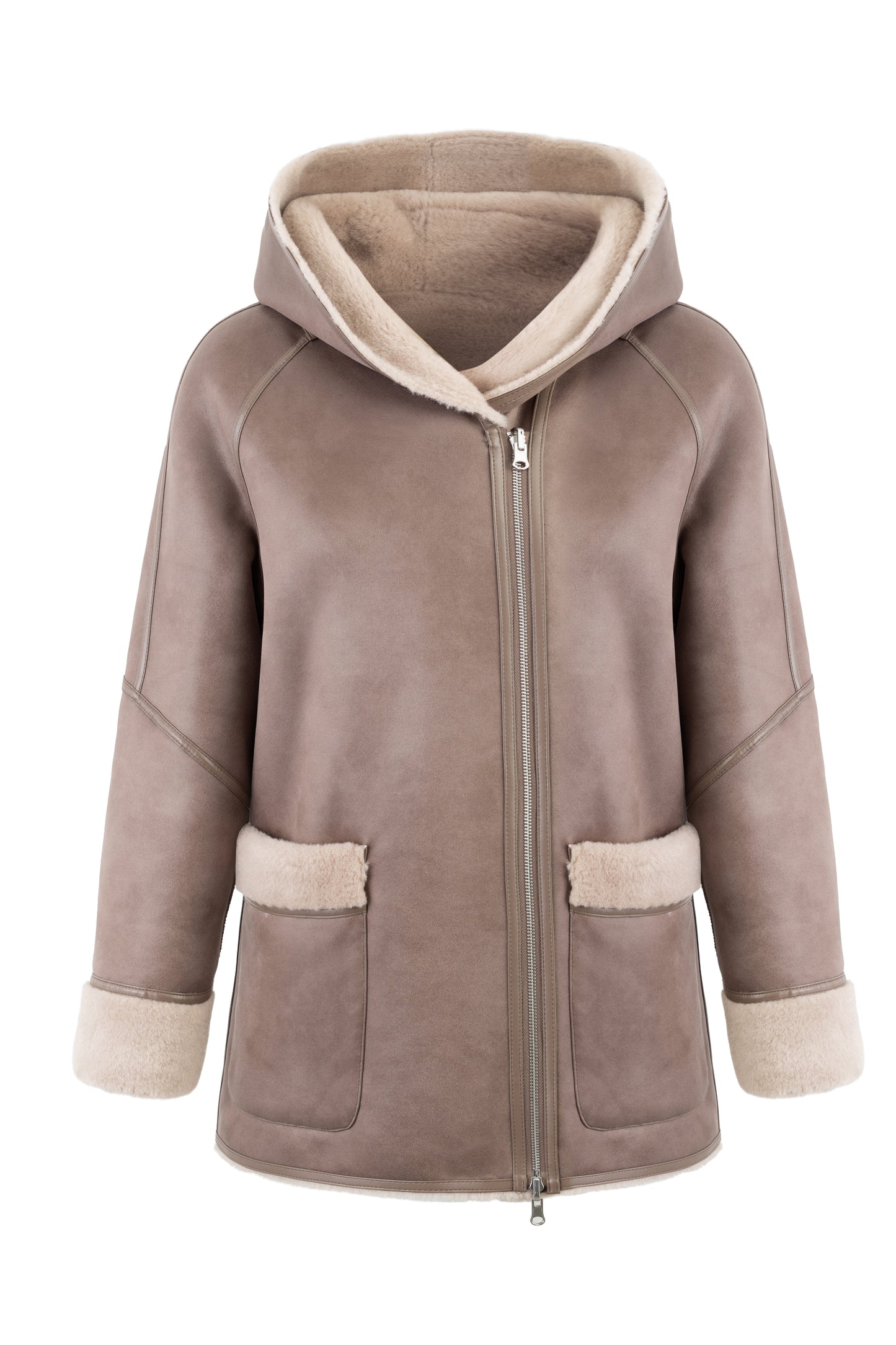 Reversible Coat In Taupe