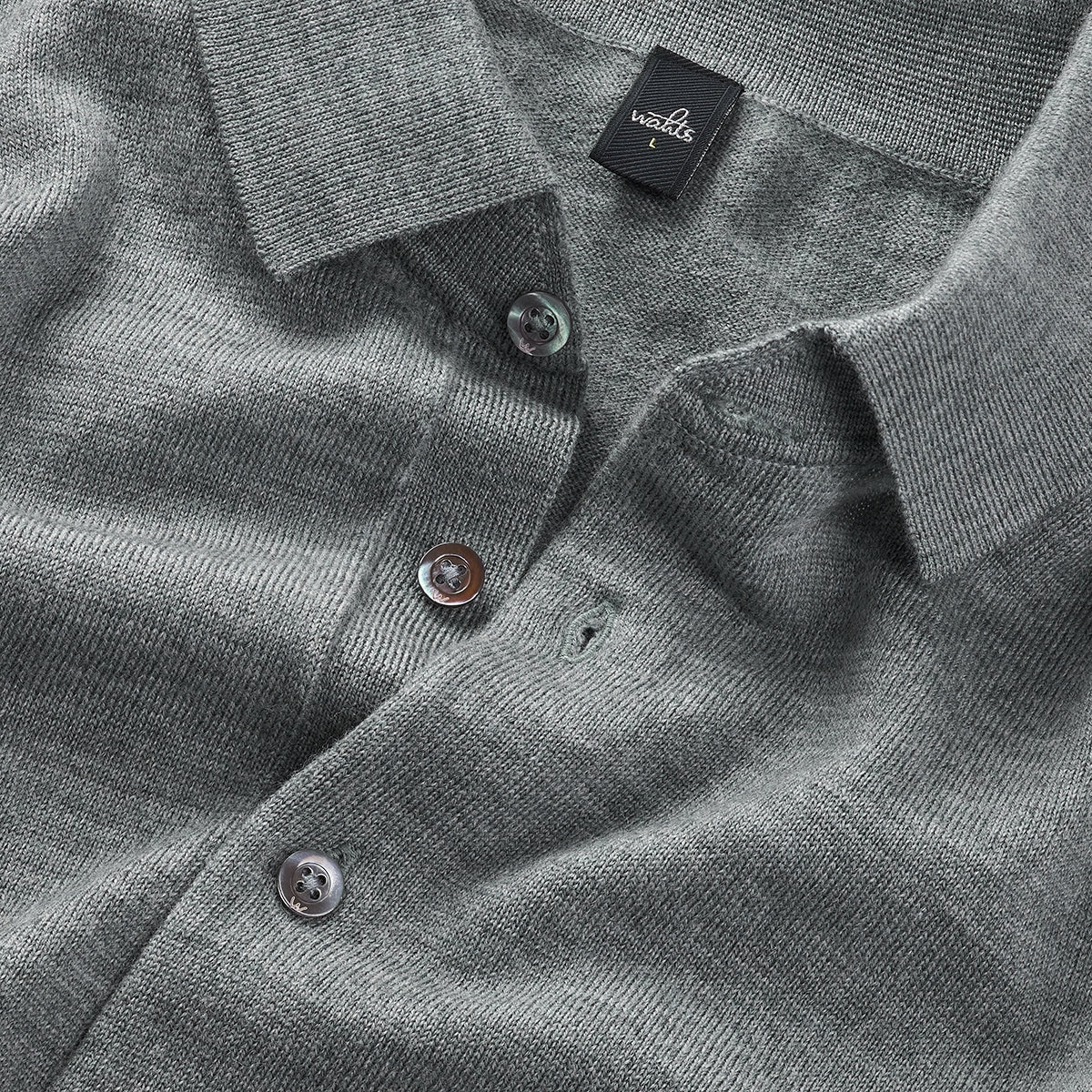Blake Mid Grey Cashfeel Poloshirt