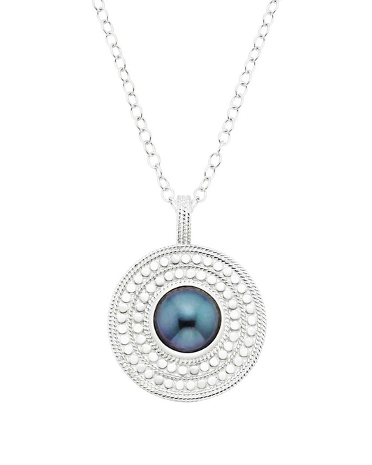 Blue Pearl Dotted Pendant