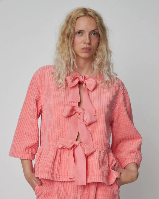 Corduroy Bow Blouse
