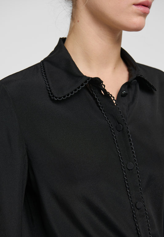 Lena Blouse with Special Trim in Black