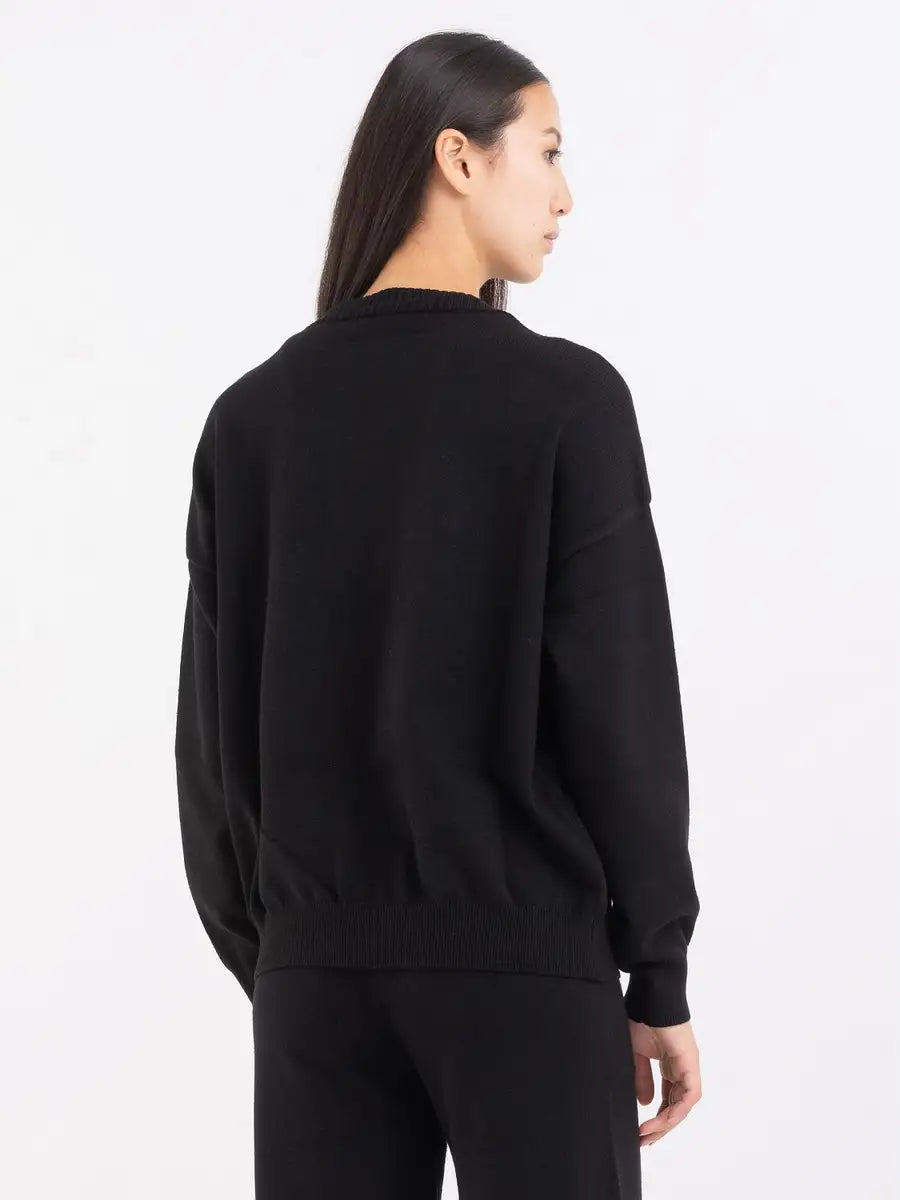 Oversized Crew Neck Sweater Black