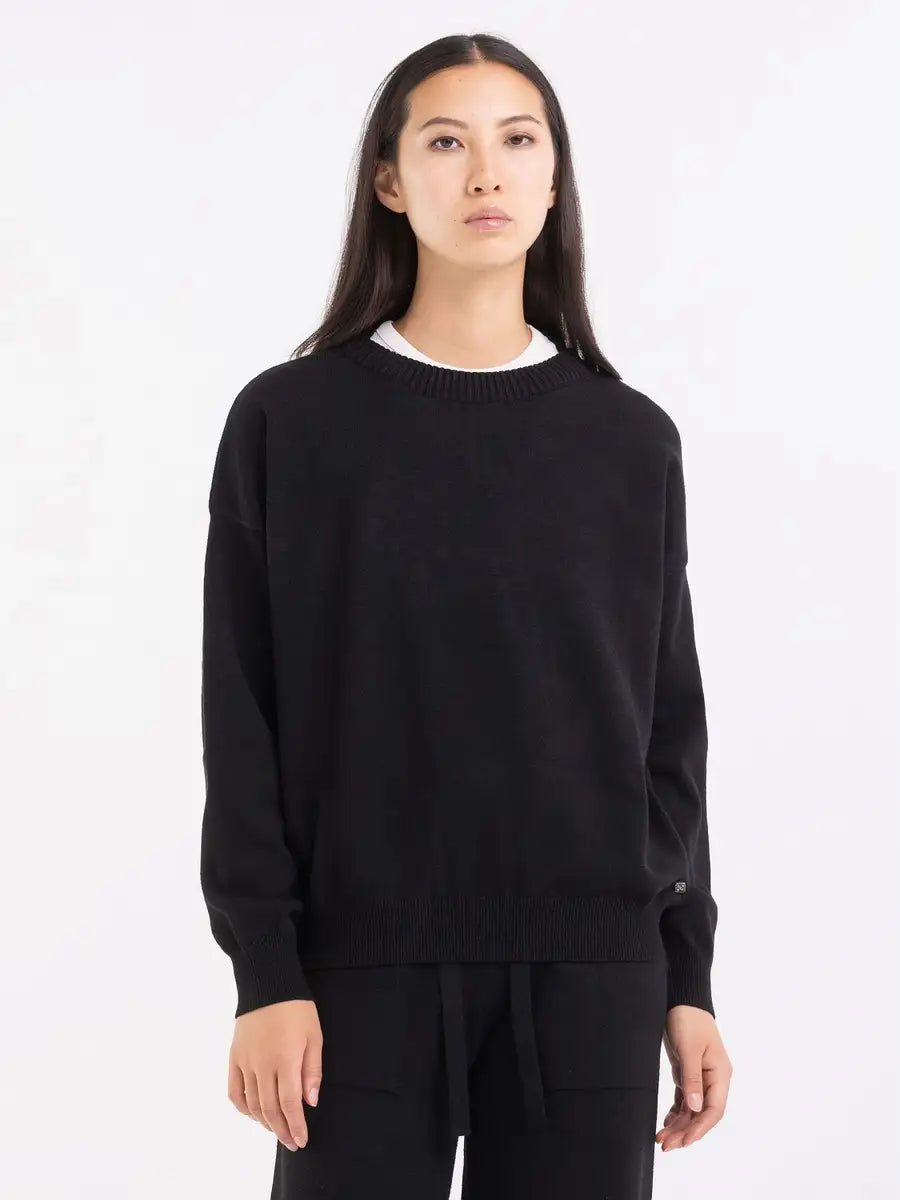 Oversized Crew Neck Sweater Black
