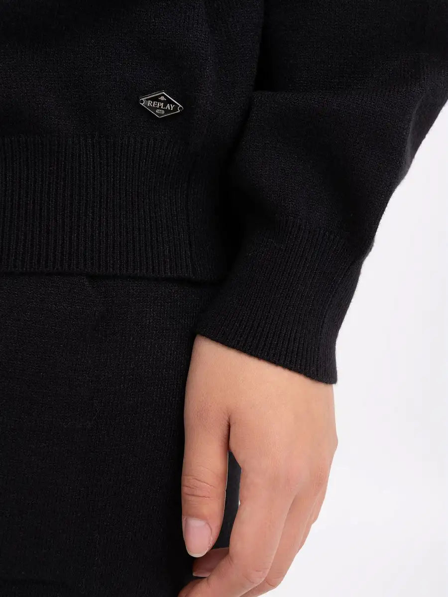 Oversized Crew Neck Sweater Black
