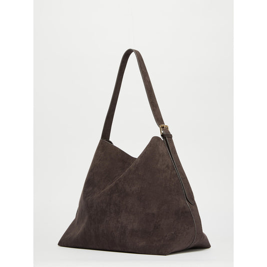 Adelio Suede Handbag Dark Brown