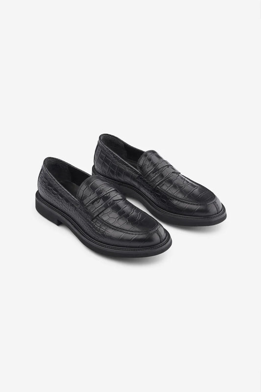 Black Croc Loafer