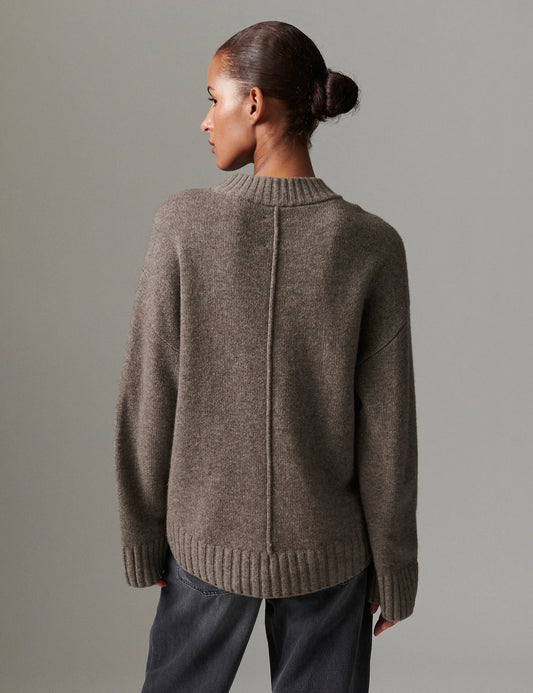 Glen Soft Lamb Sweater - Choc Chip