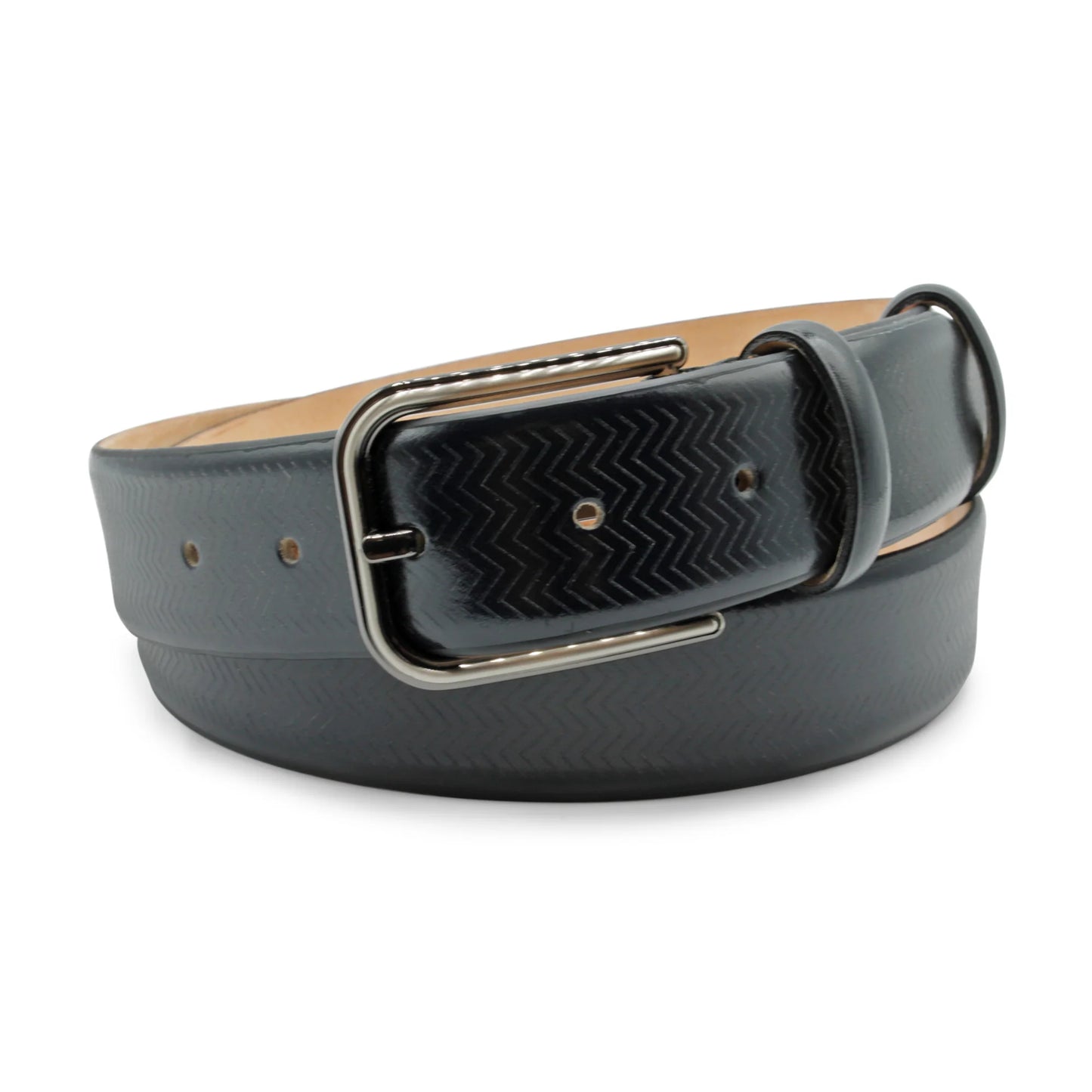 Sleek Chevron Leather Belt