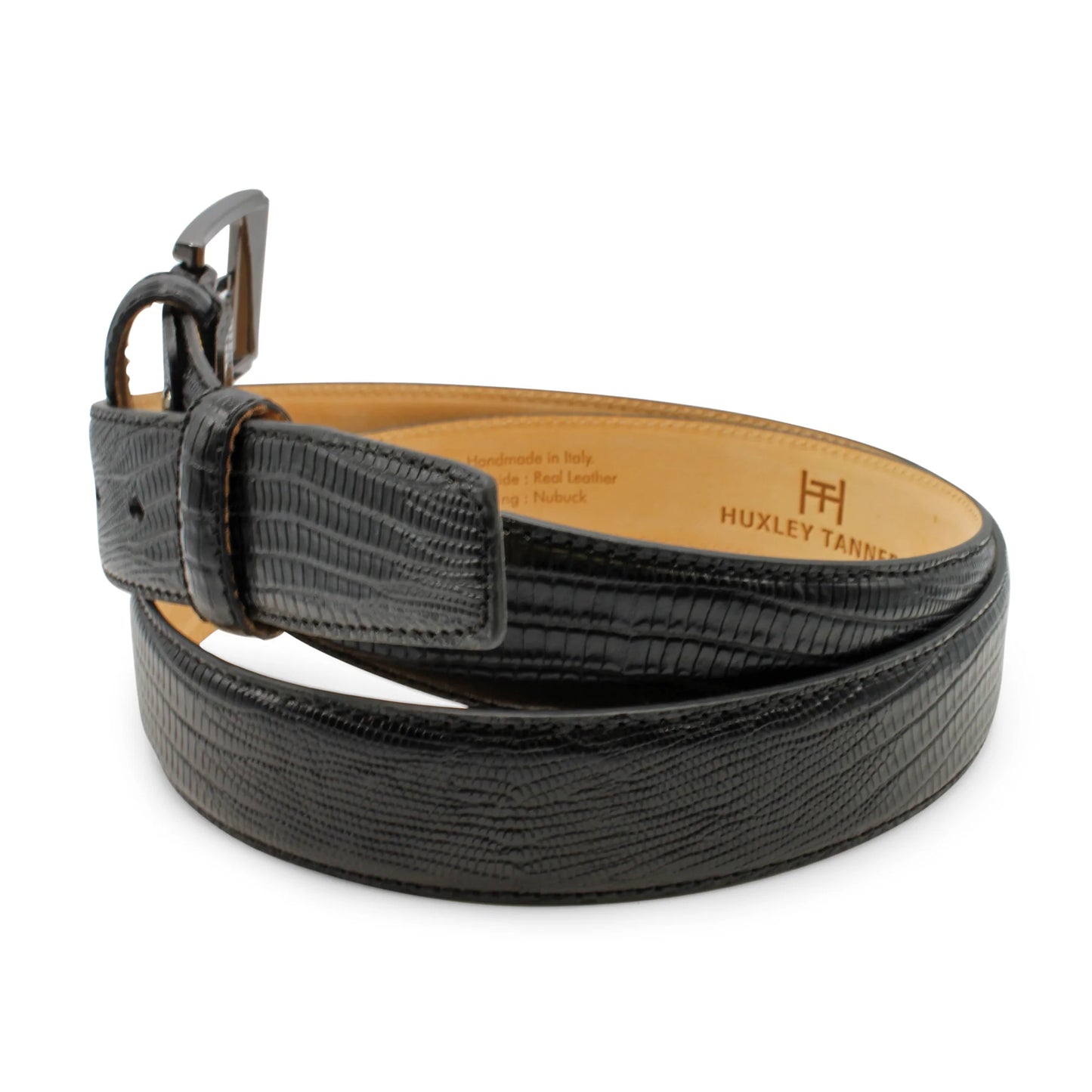 Black Lizard Print Belt