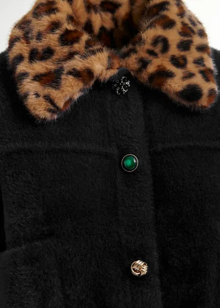 Intention Cardigan With Fur Collar