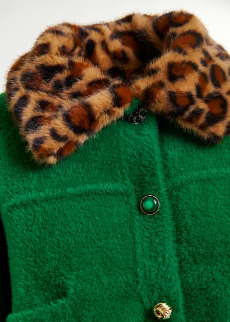 Intention Cardigan With Fur Collar