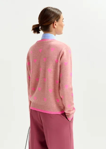 Isa Heart Intarsia Pullover