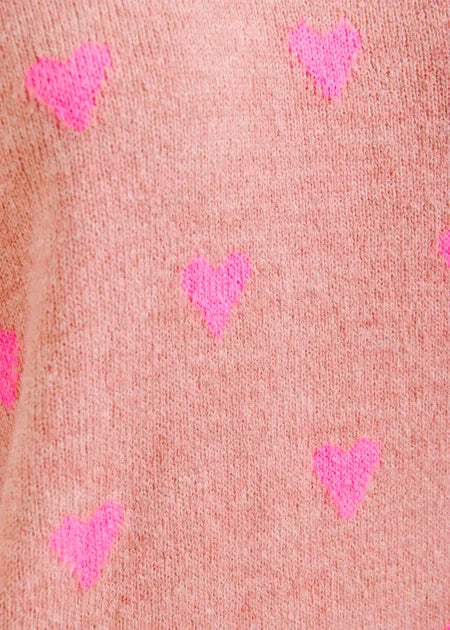 Isa Heart Intarsia Pullover