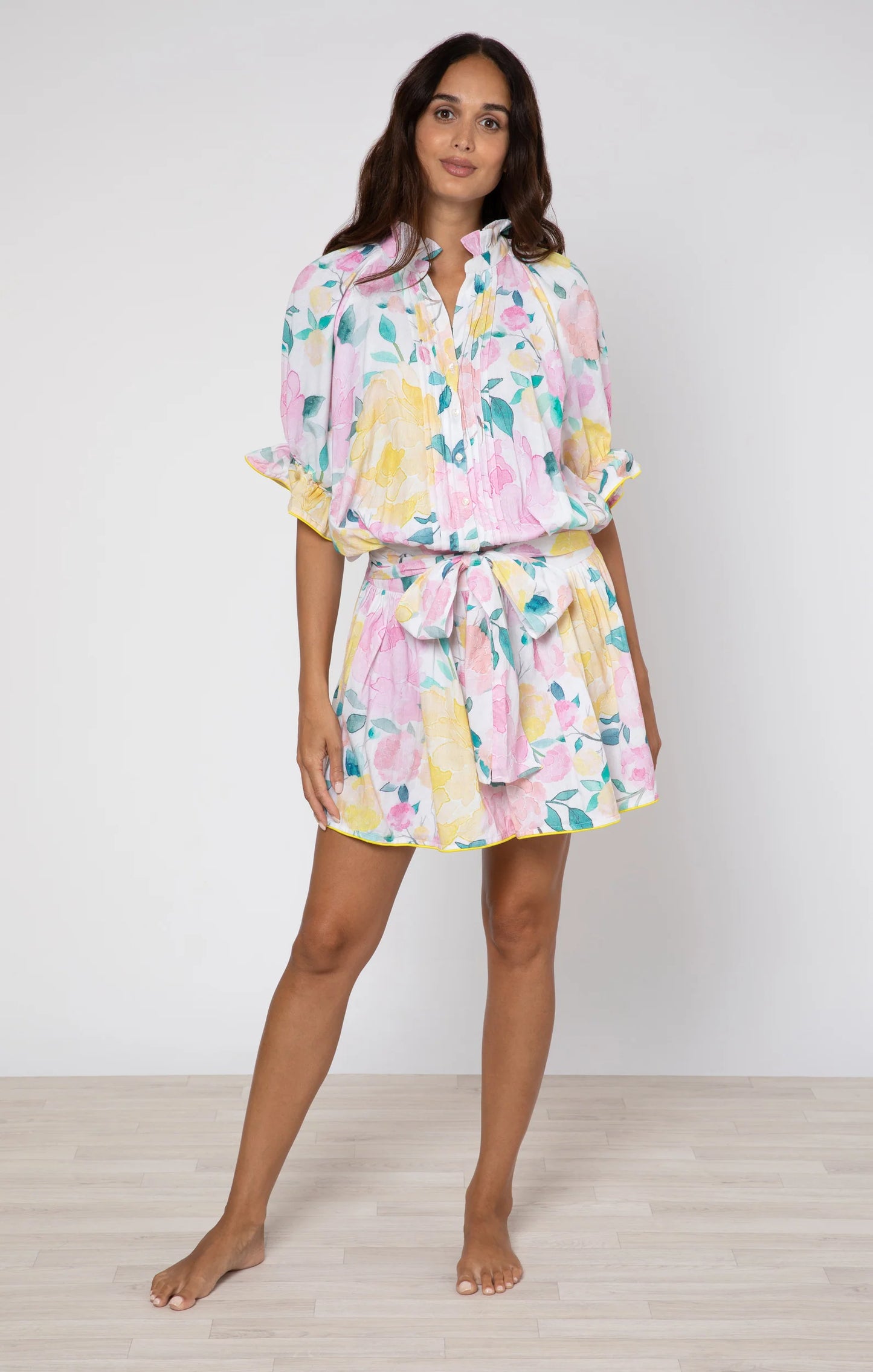 Peony Print Blouson Dress