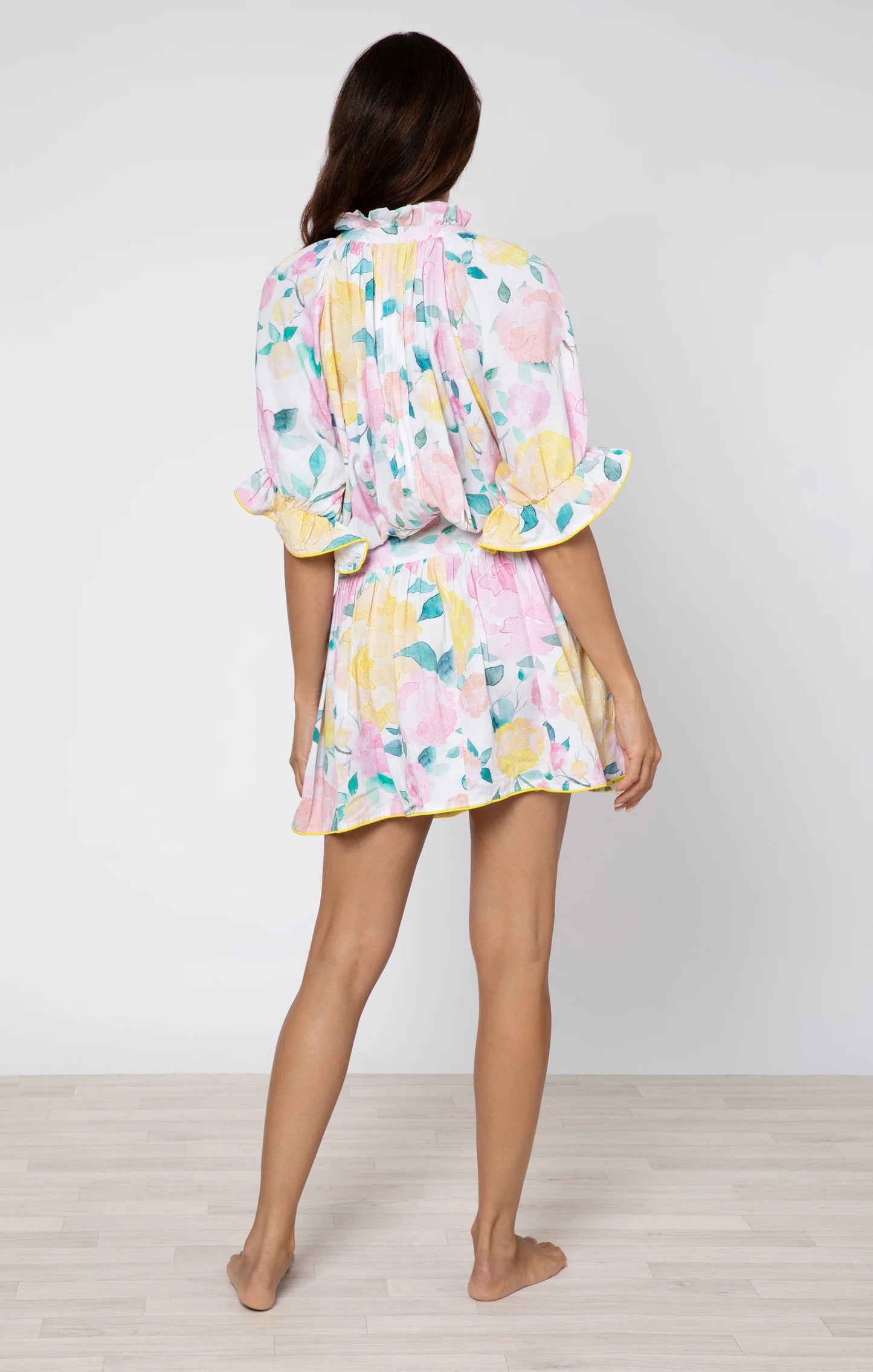 Peony Print Blouson Dress