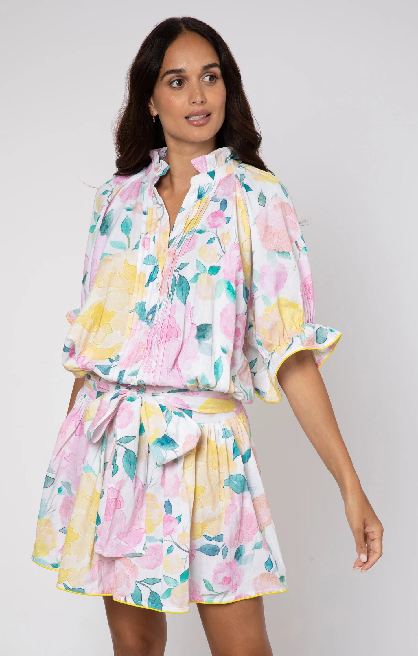 Peony Print Blouson Dress